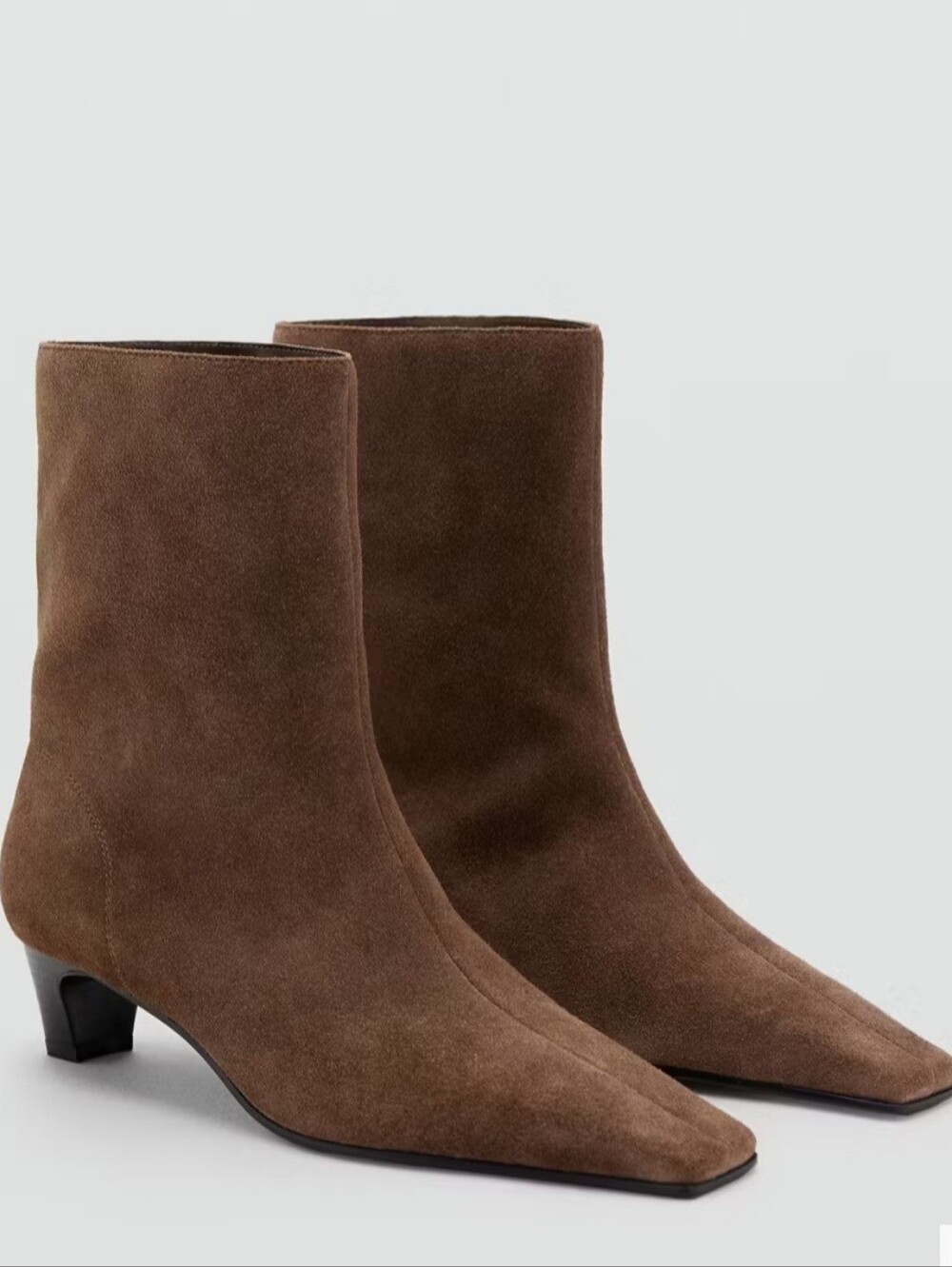 Mango Brown Suede Pointed Toe Ankle Boots